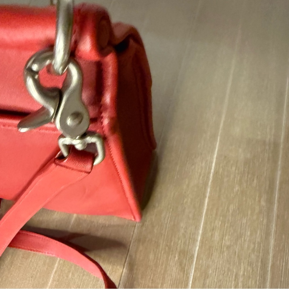 Vintage Red Willis 9927 Coach Vibrant Red Leather Satchel - Picture 6 of 9